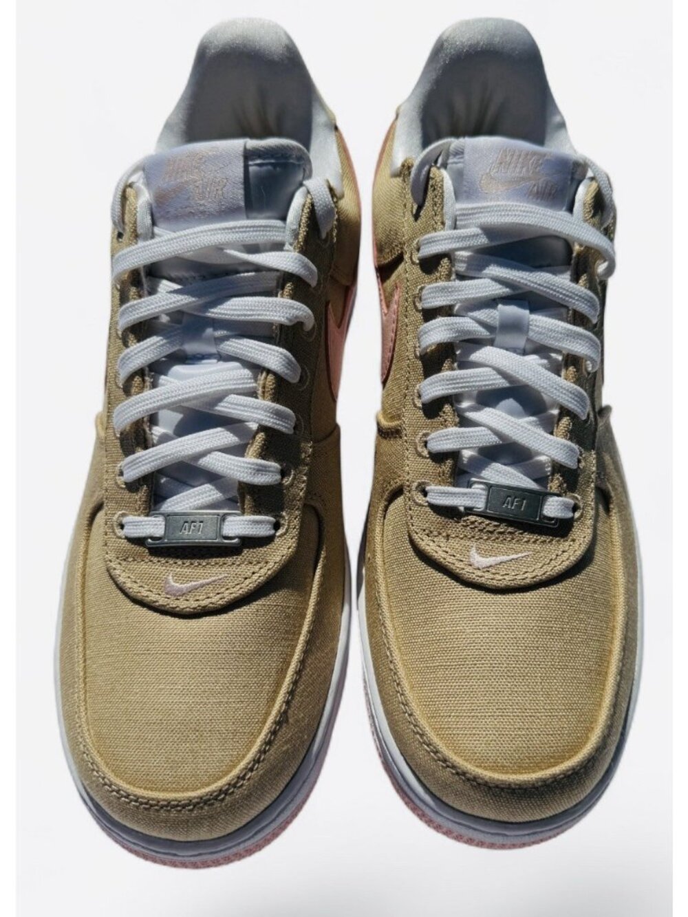 Nike Air Force 1 Men Casual Shoes Retro LL QS AF1 Linen Canvas Pink Size 9 - Picture 4 of 15